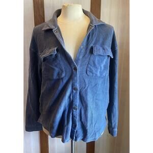 Thread & Supply Lewis Shacket Womens Medium Jacket Blue Oversized